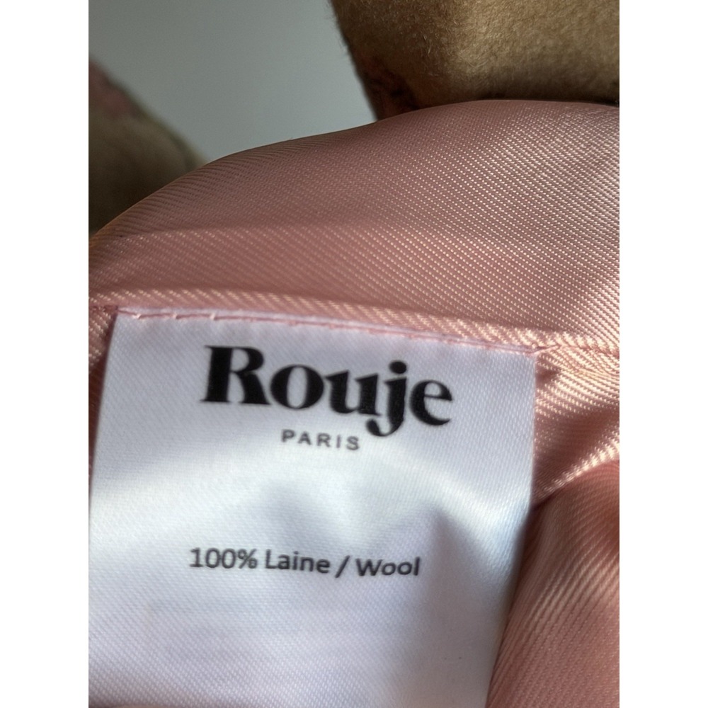 Rouje Paris Gerard Coat In Fleur Beige 100% Wool FR 44 US 10 All over Pink Flora - Picture 7 of 9